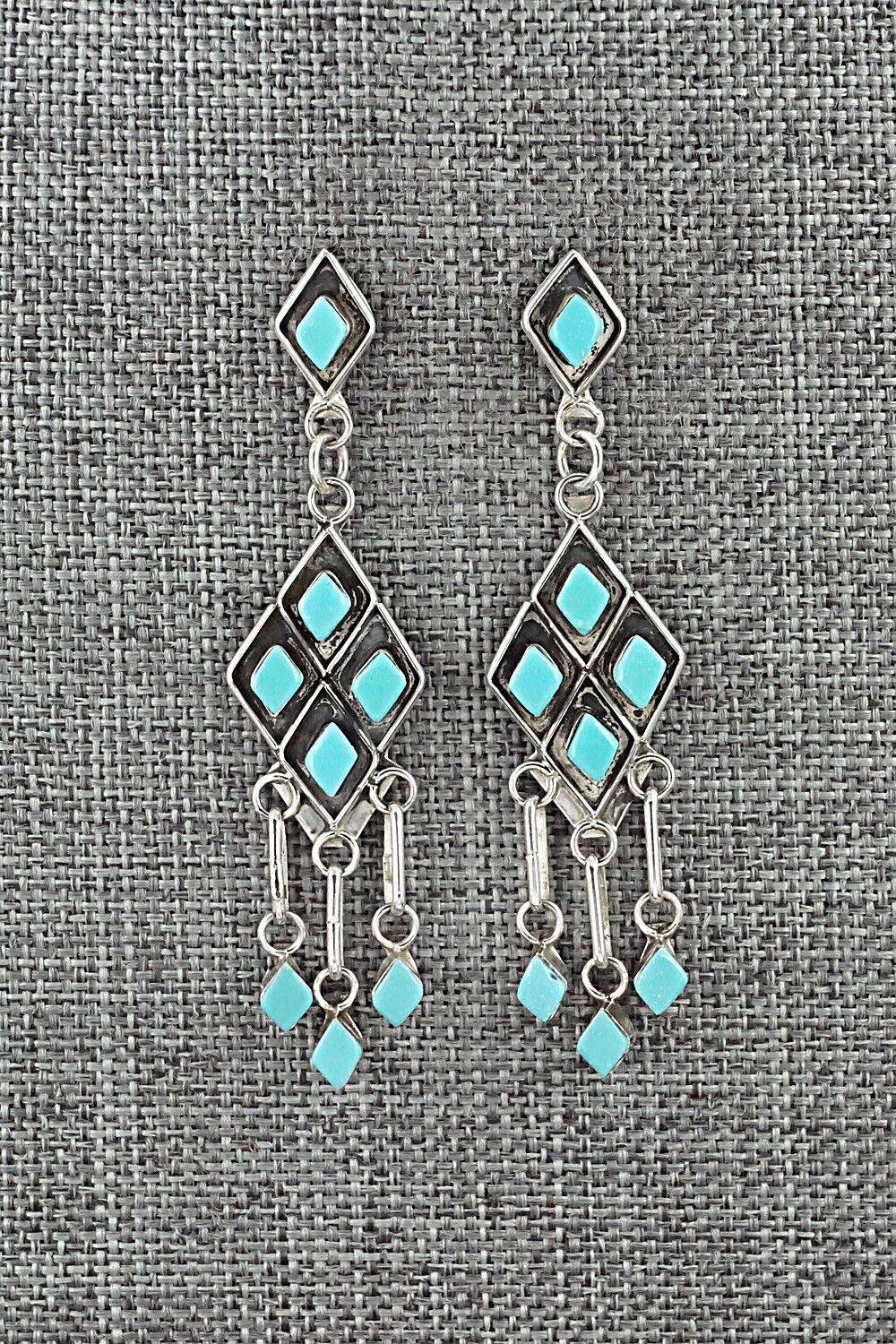 Turquoise & Sterling Silver Earrings - Priscilla Chavez