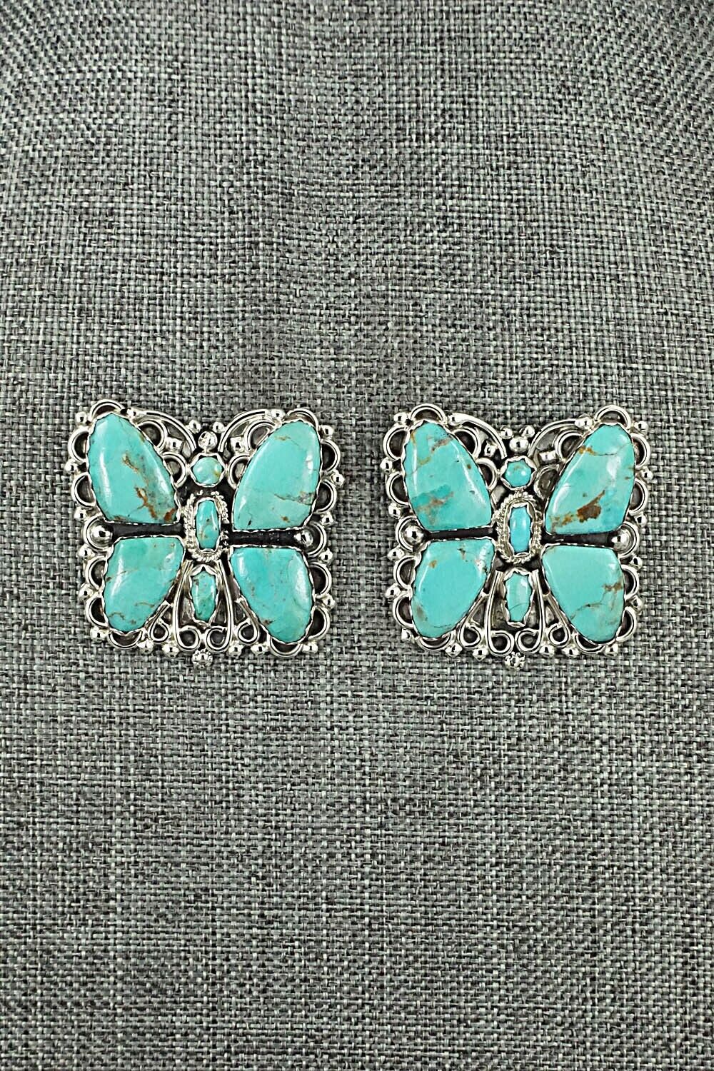 Turquoise and Sterling Silver Earrings - Zeita Begay