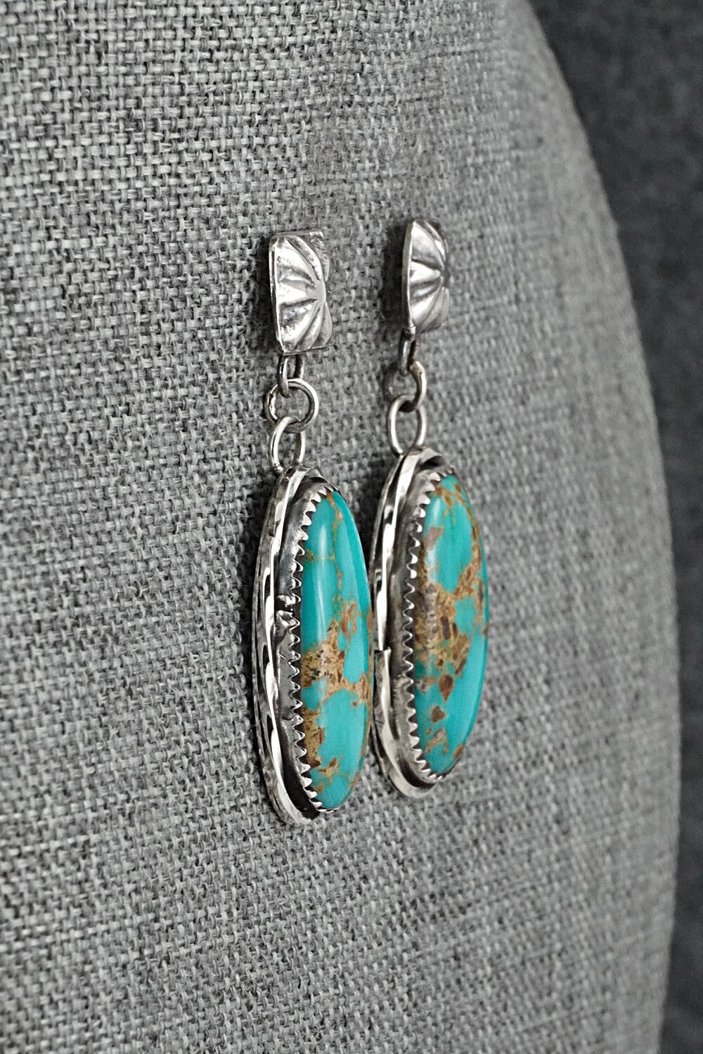 Turquoise & Sterling Silver Earrings - Ernest Hawthorne