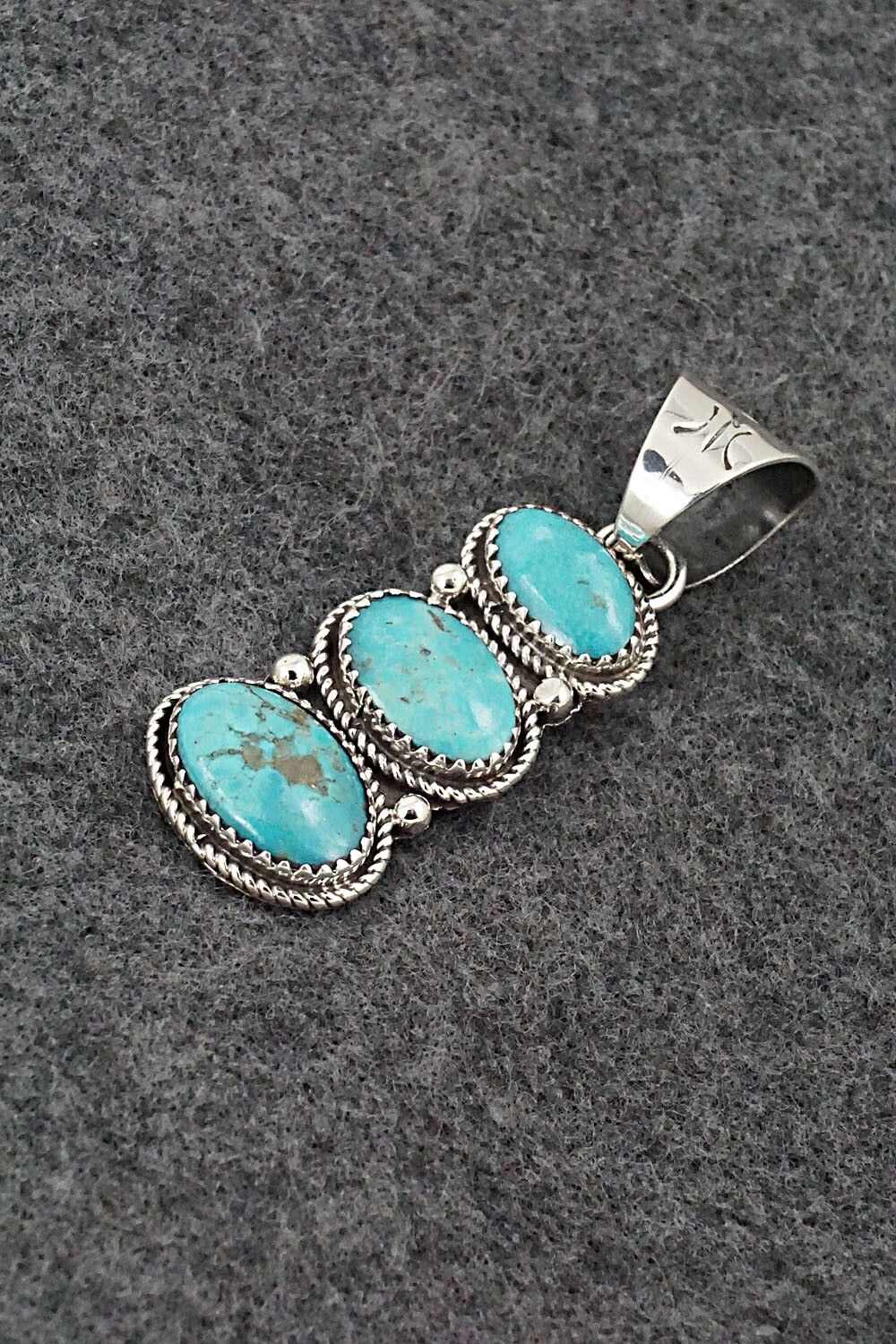 Turquoise & Sterling Silver Pendant - Ernest Hawthorne