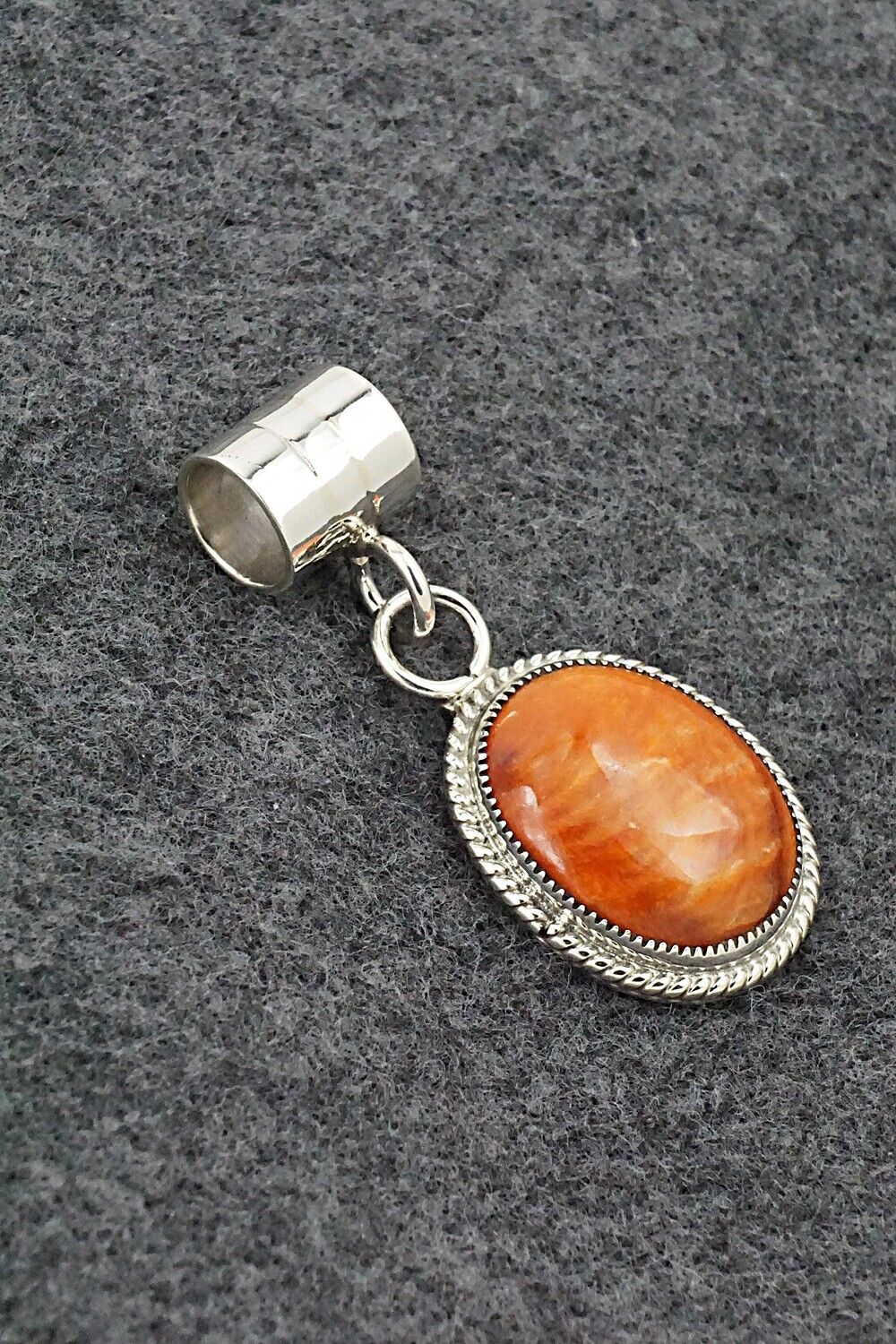 Spiny Oyster & Sterling Silver Pendant - Gregg Yazzie