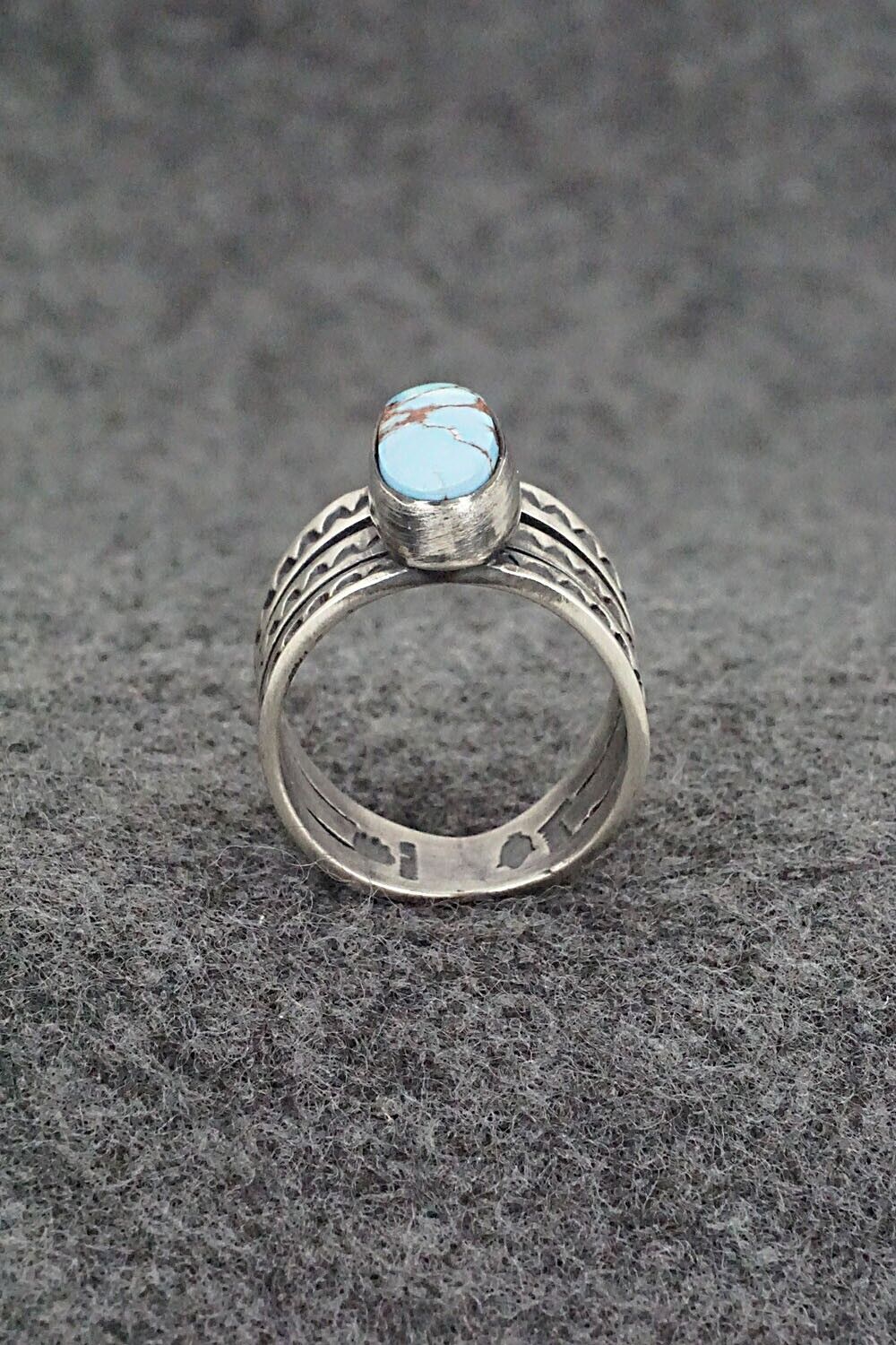 Turquoise and Sterling Silver Ring - Raymond Coriz - Size 7