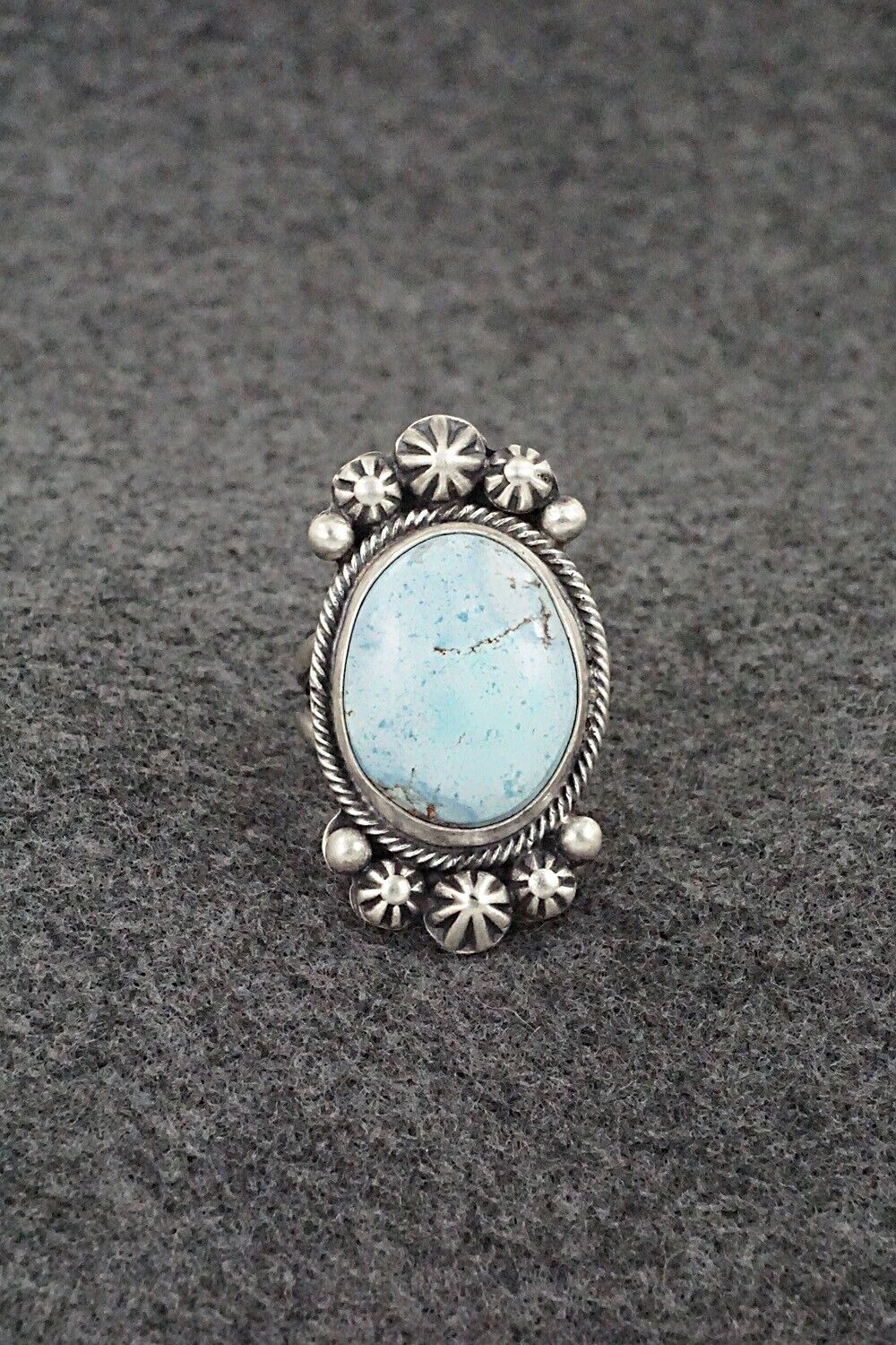 Turquoise & Sterling Silver Ring - Bobby Johnson - Size 9
