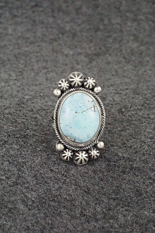 Turquoise & Sterling Silver Ring - Bobby Johnson - Size 9