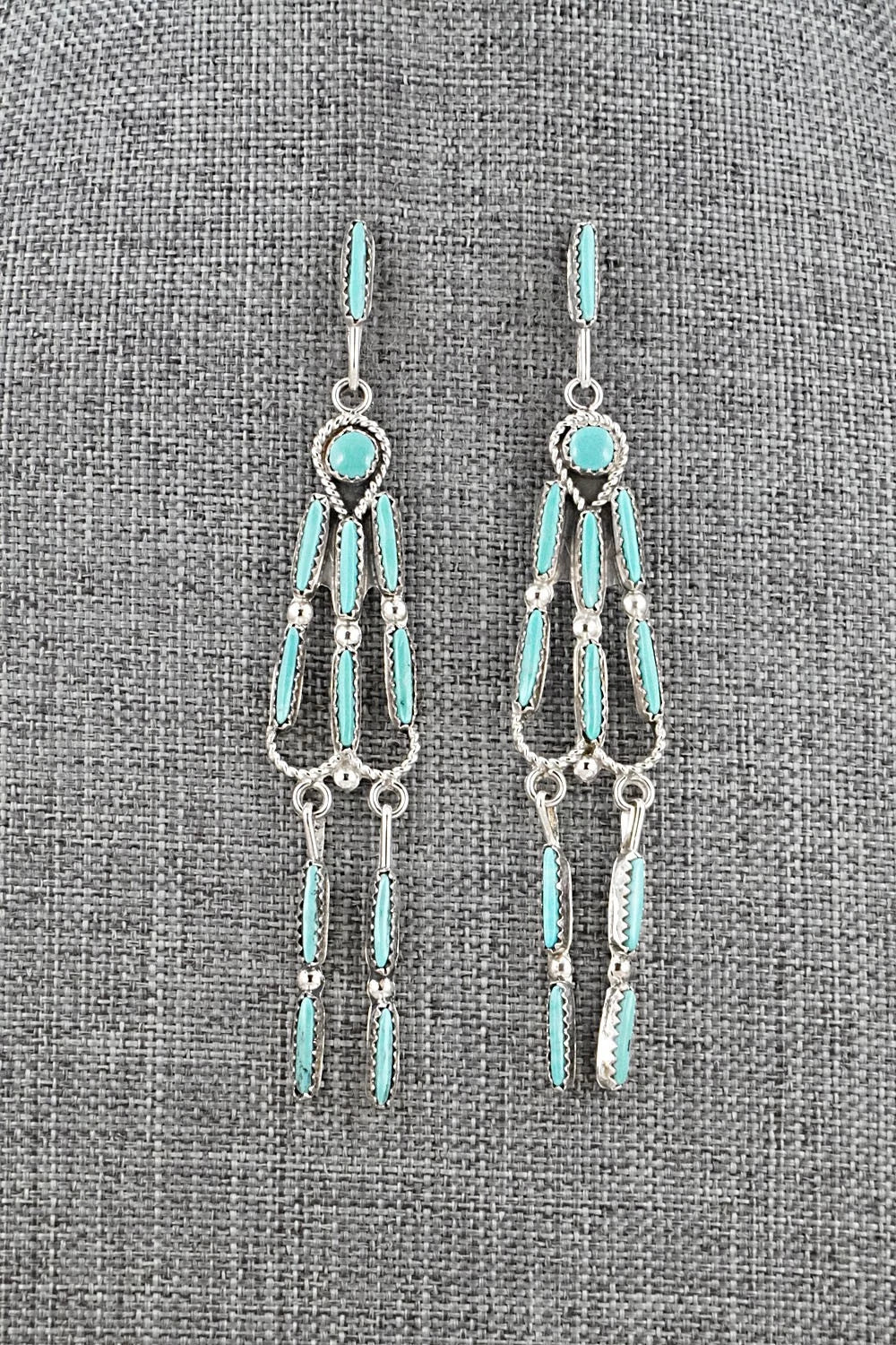 Turquoise & Sterling Silver Squash Blossom Set - Claudine Penketewa