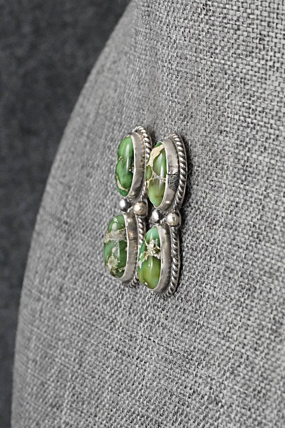 Turquoise & Sterling Silver Earrings - Eugene Gruber