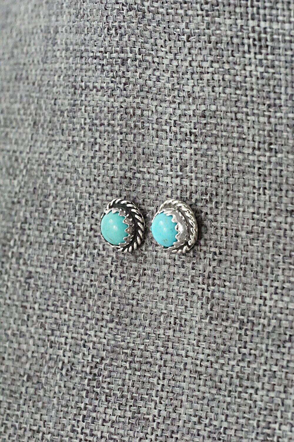 Turquoise and Sterling Silver Earrings - Esther White