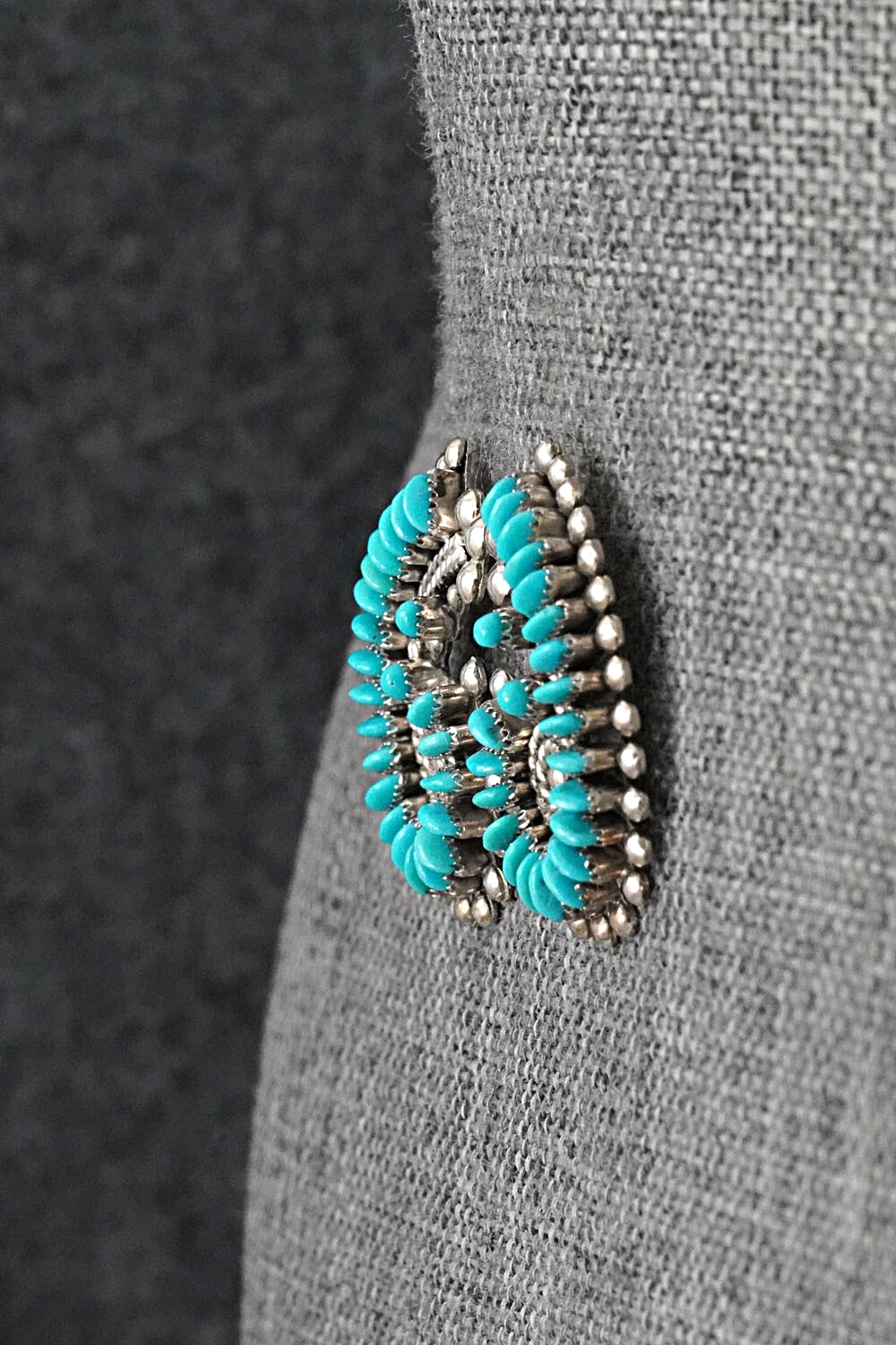 Turquoise & Sterling Silver Earrings - Connie Wyaco