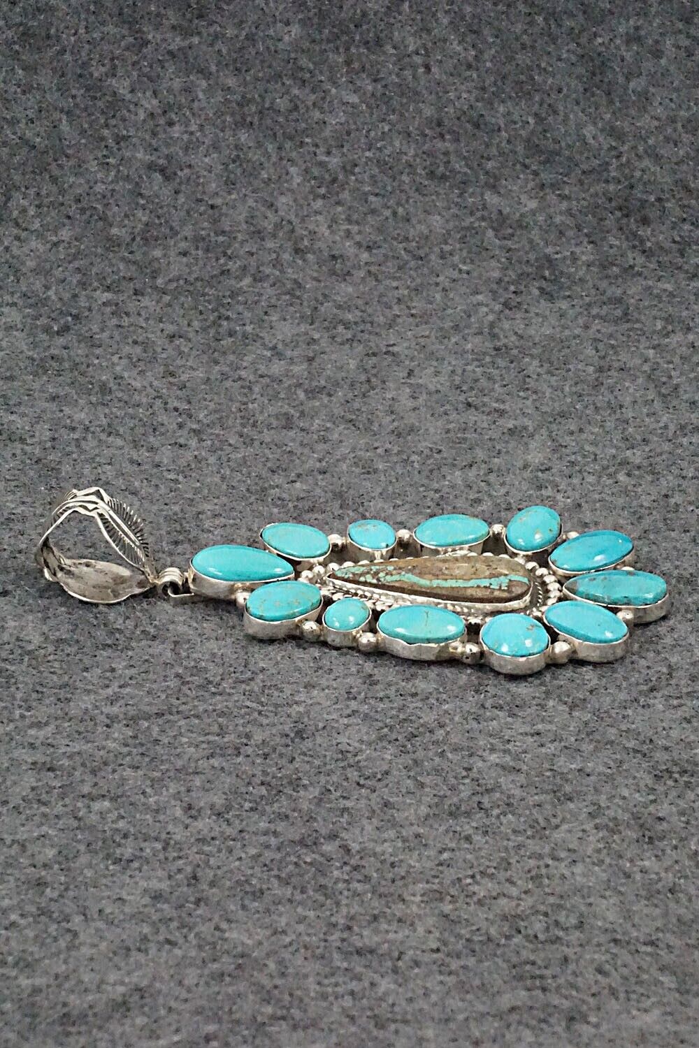 Turquoise and Sterling Silver Pendant - Vernon Johnson