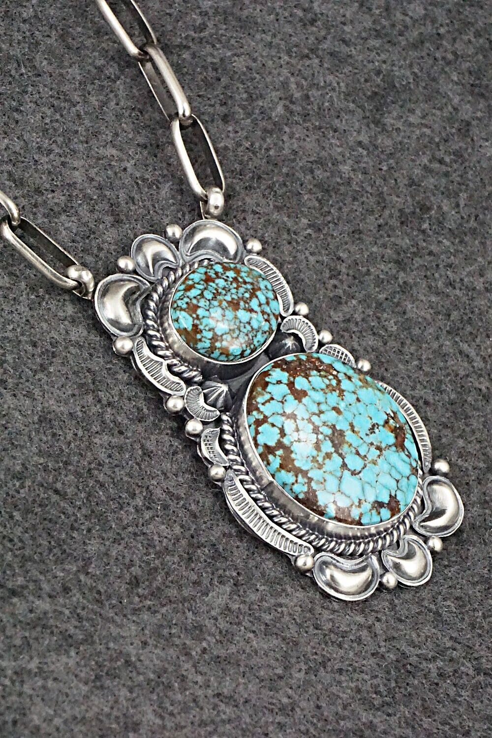 Turquoise & Sterling Silver Necklace - Raymond Delgarito