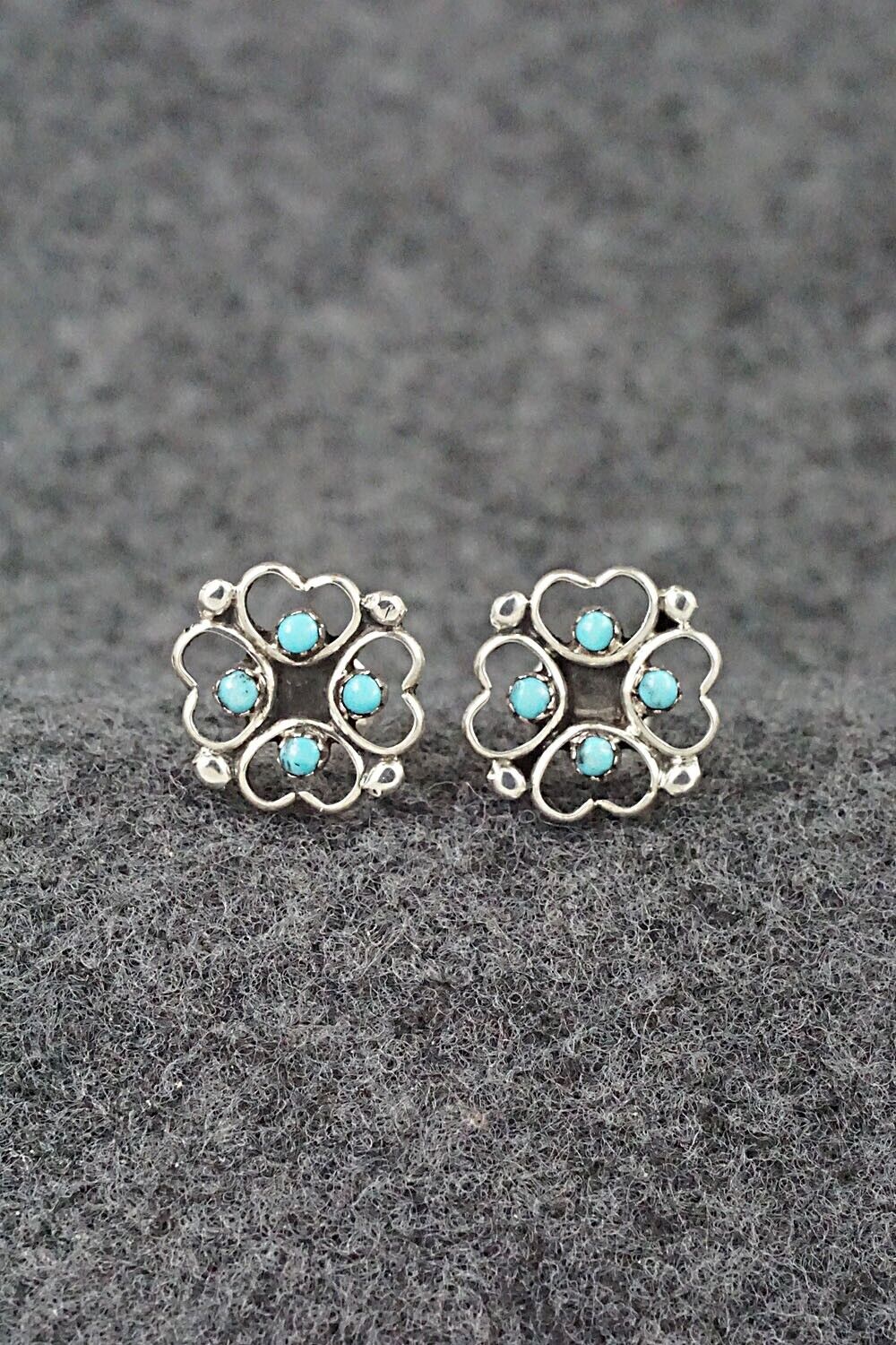 Turquoise & Sterling Silver Earrings - Dorothy Natachu