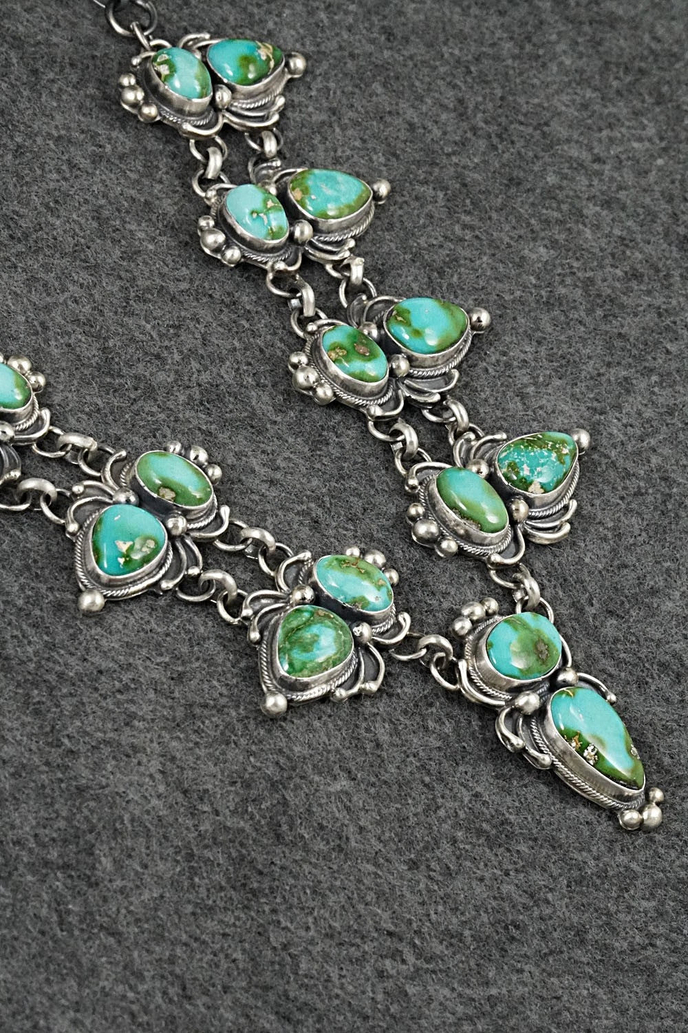 Turquoise & Sterling Silver Necklace and Earrings Set - Kathleen Livingston