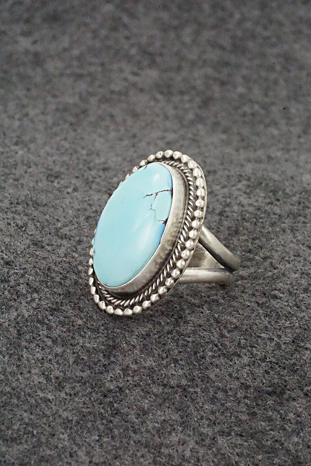 Turquoise & Sterling Silver Ring - Bobby Johnson - Size 8