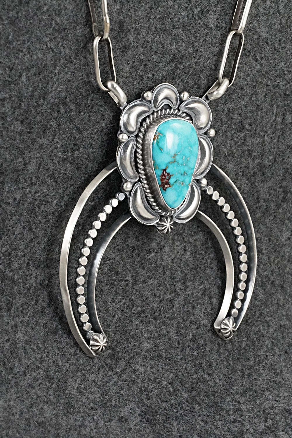 Turquoise & Sterling Silver Necklace - Raymond Delgarito