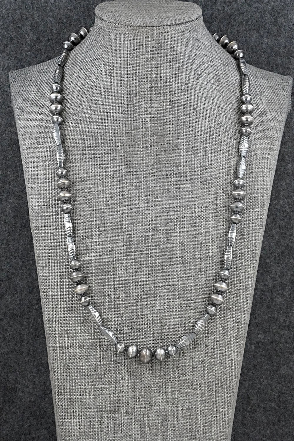 Sterling Silver Navajo Pearl Necklace 22" - Vintage