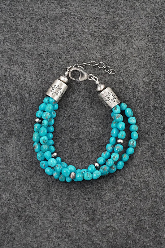 Turquoise & Sterling Silver Bracelet - Theresa Skeets