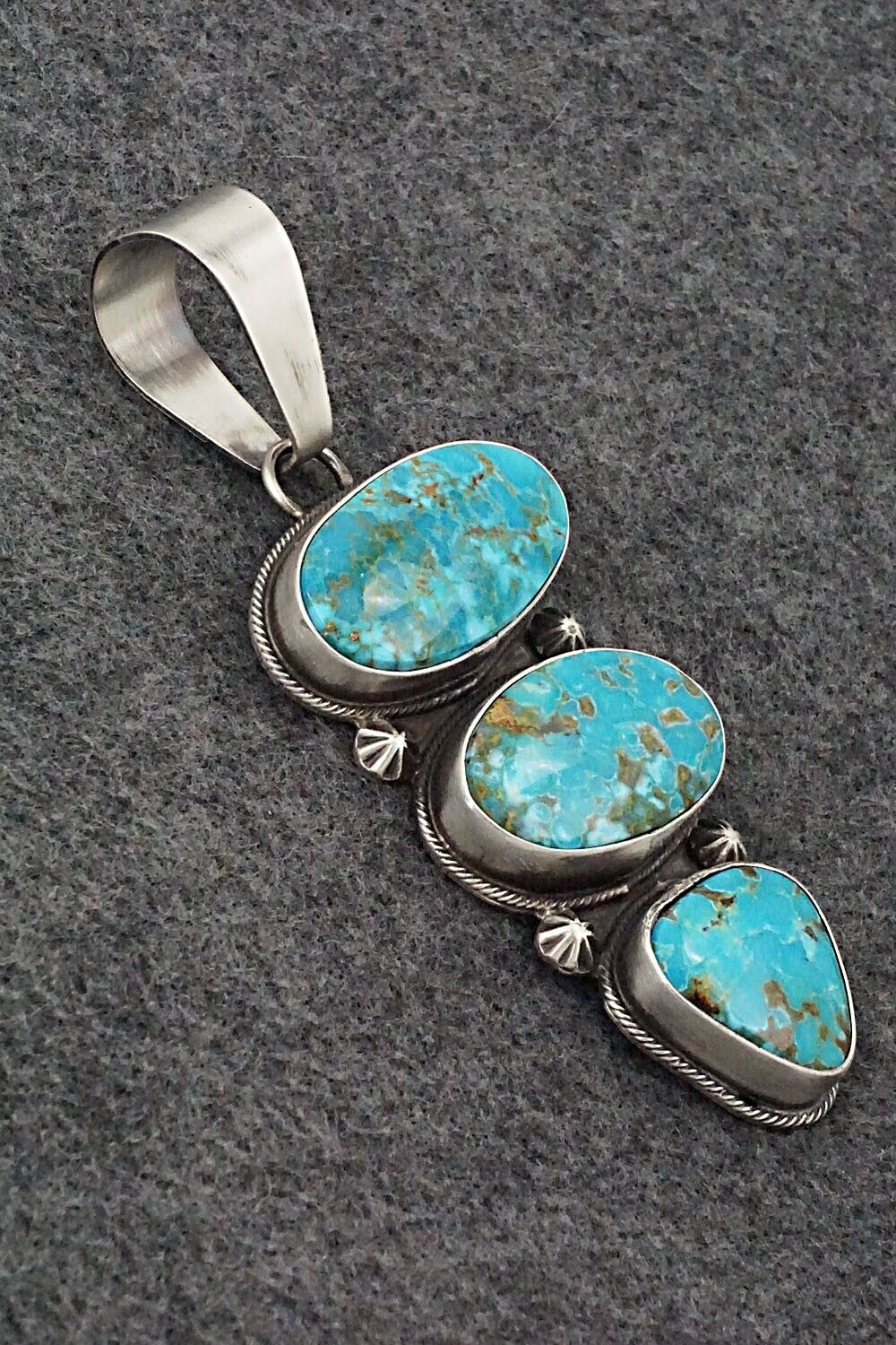 Turquoise & Sterling Silver Pendant - Randy Billy