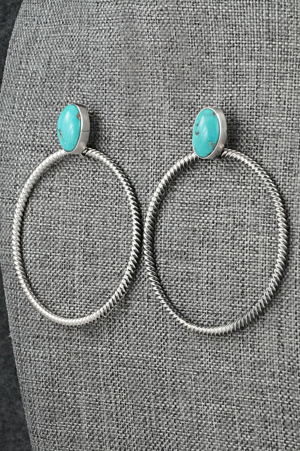 Turquoise & Sterling Silver Earrings - Verley Betone