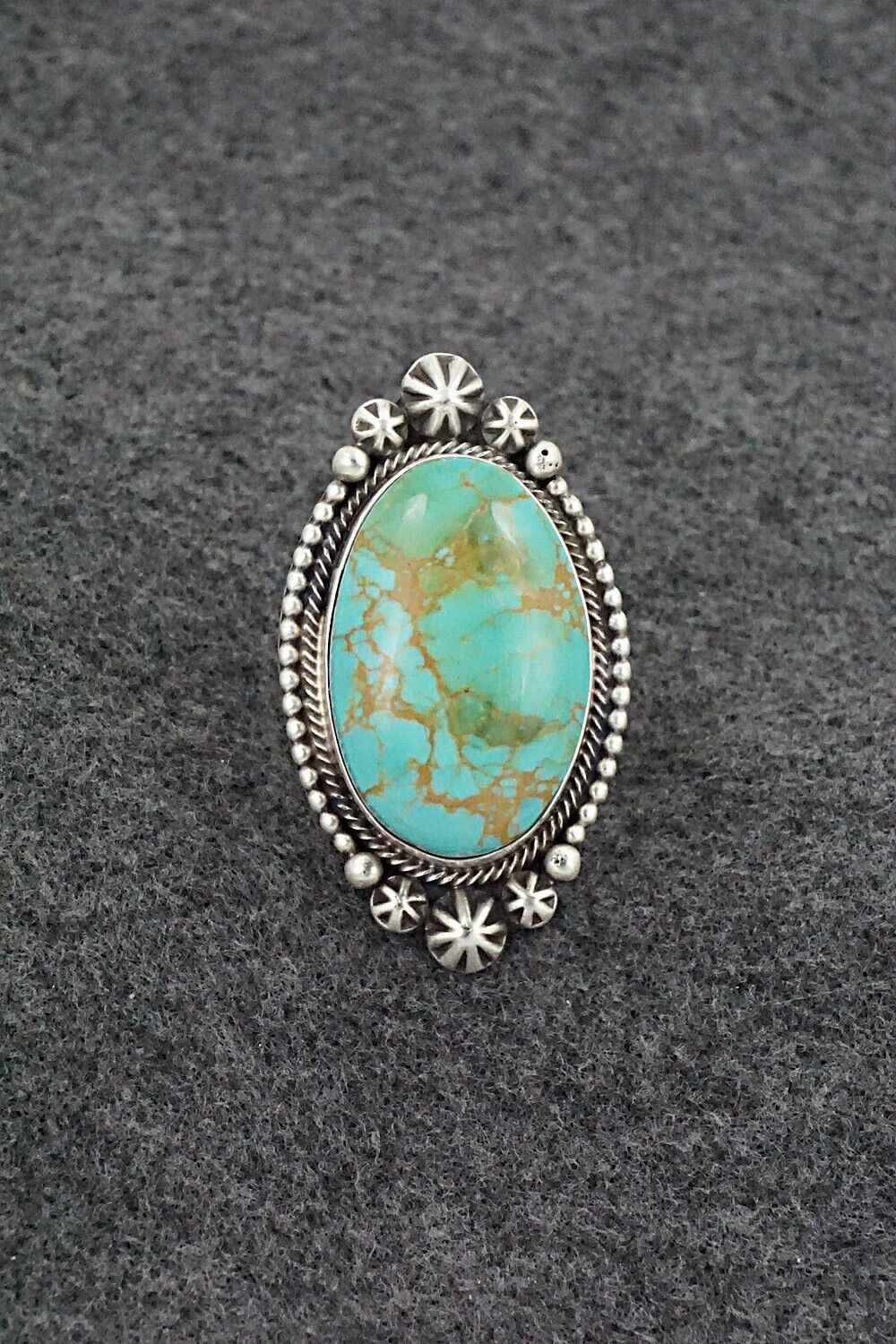 Turquoise & Sterling Silver Ring - Daniel Benally - Size 6 Adj.