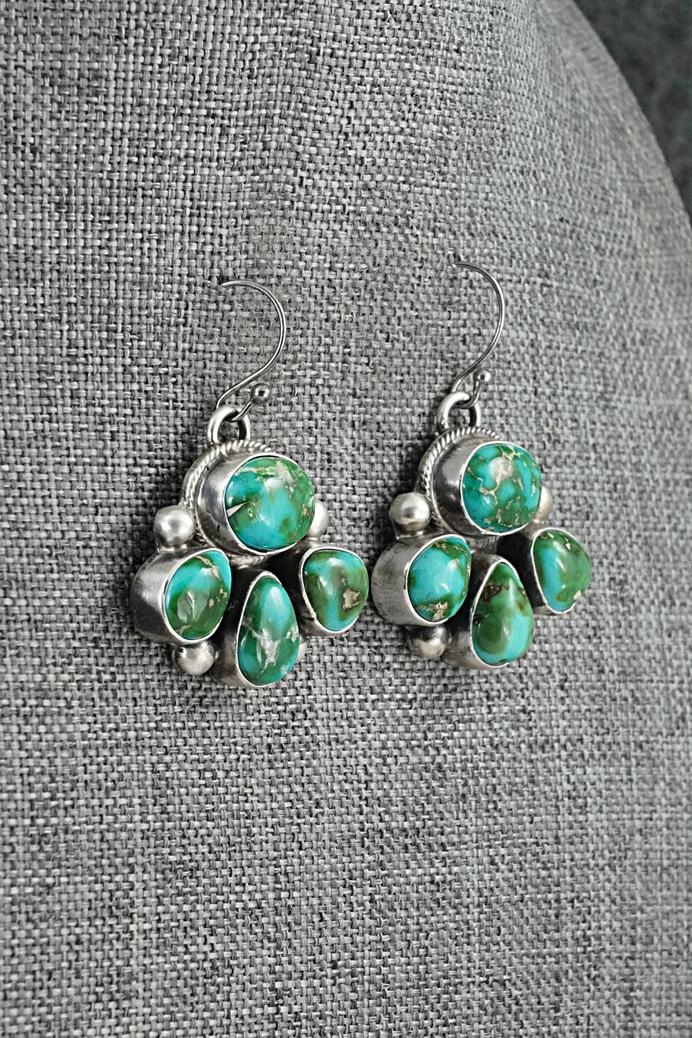 Turquoise & Sterling Silver Necklace and Earrings Set - Kathleen Livingston
