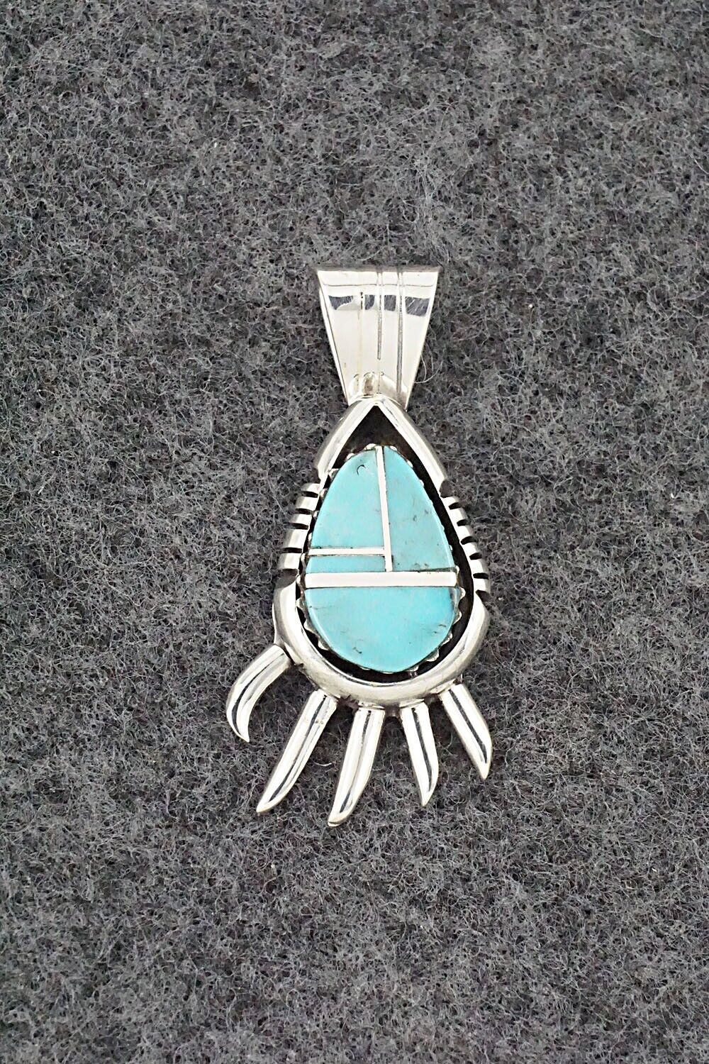 Turquoise & Sterling Silver Pendant - James Manygoats