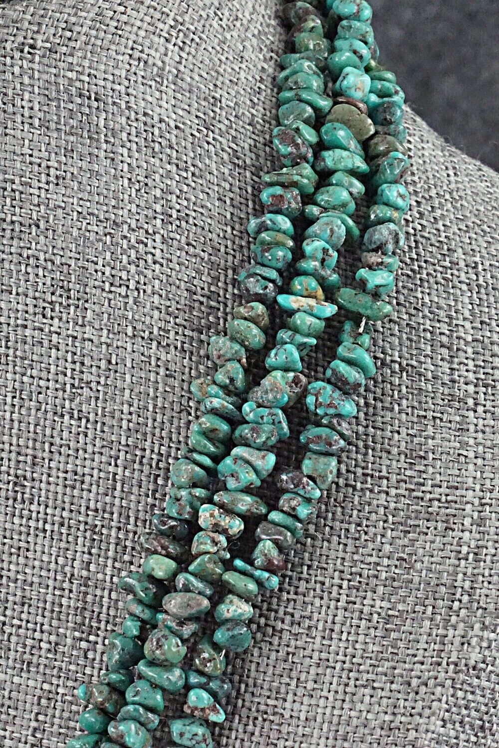 Turquoise & Sterling Silver Necklace 18" - Doreen Jake