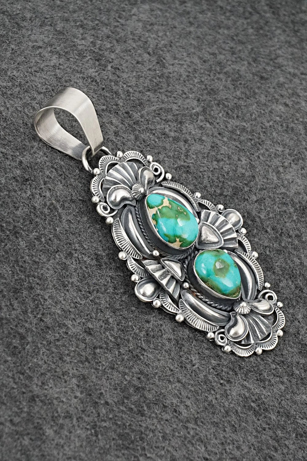 Turquoise and Sterling Silver Pendant - Derrick Gordon
