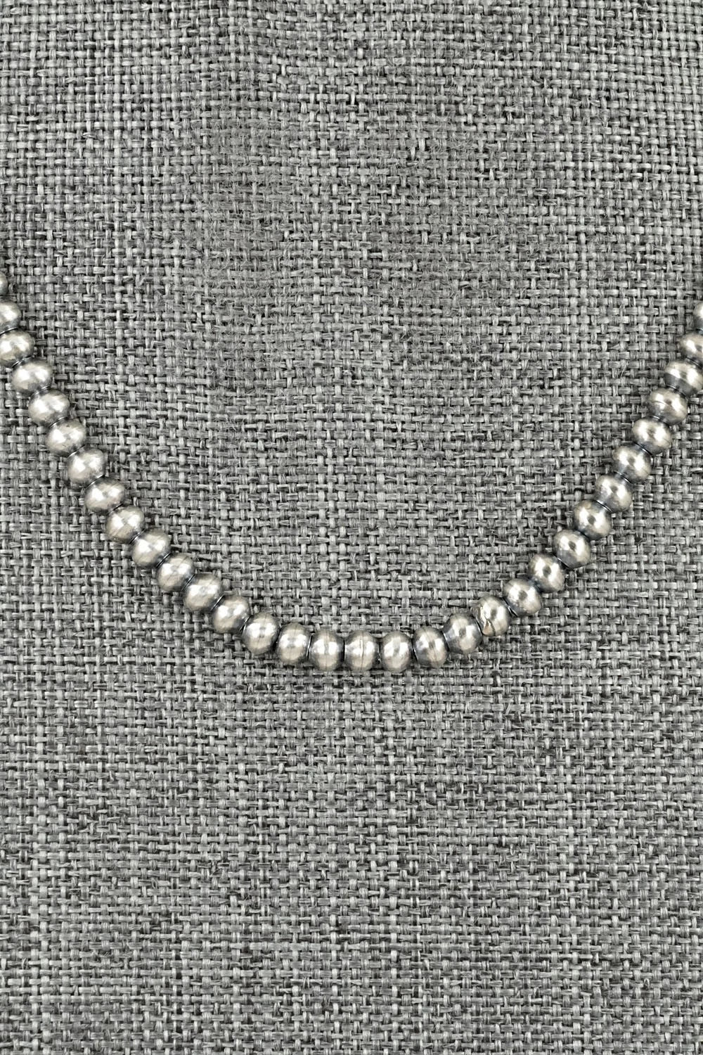 Sterling Silver Navajo Pearl Necklace 16" - Dorinda Mariano