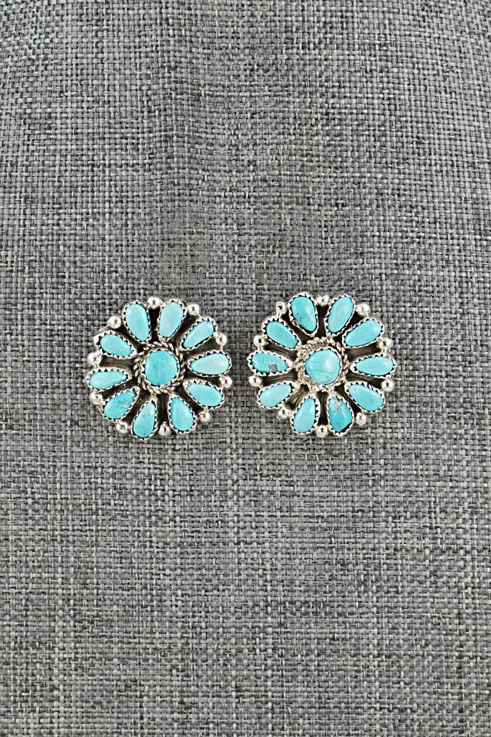 Turquoise & Sterling Silver Earrings - Justina Wilson