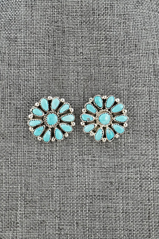Turquoise & Sterling Silver Earrings - Justina Wilson