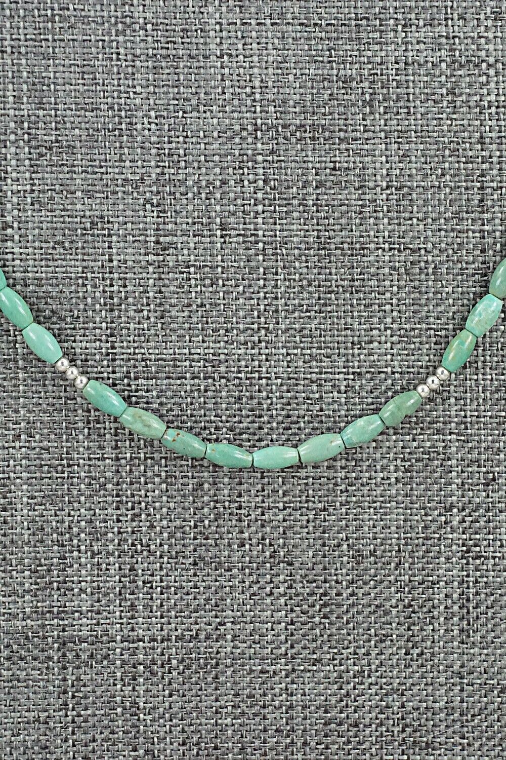 Turquoise & Sterling Silver Necklace 20" - Doreen Jake