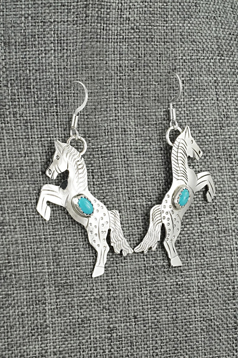 Turquoise & Sterling Silver Earrings - Louise Yazzie