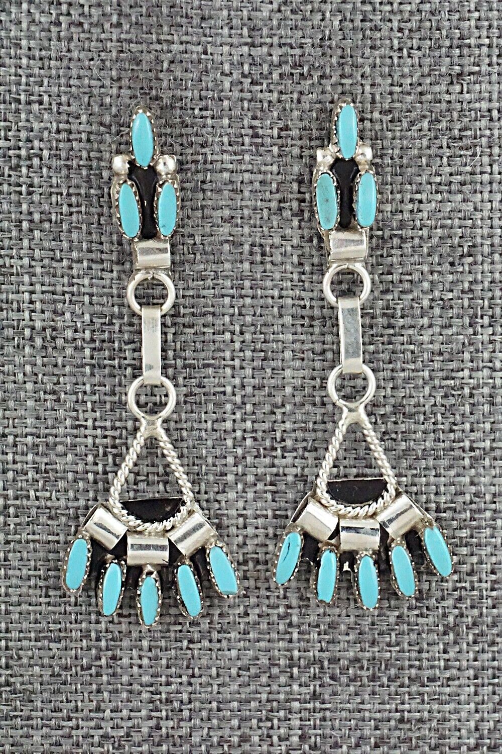 Turquoise & Sterling Silver Earrings - Evonne Hustito