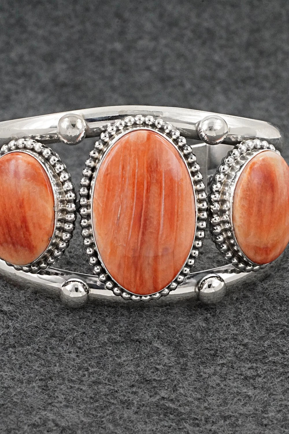 Spiny Oyster & Sterling Silver Bracelet - Kathleen Livingston