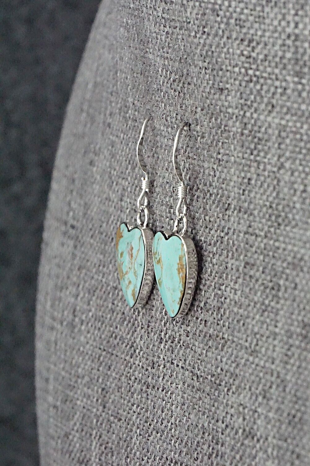 Turquoise and Sterling Silver Earrings - Sonyei Coho