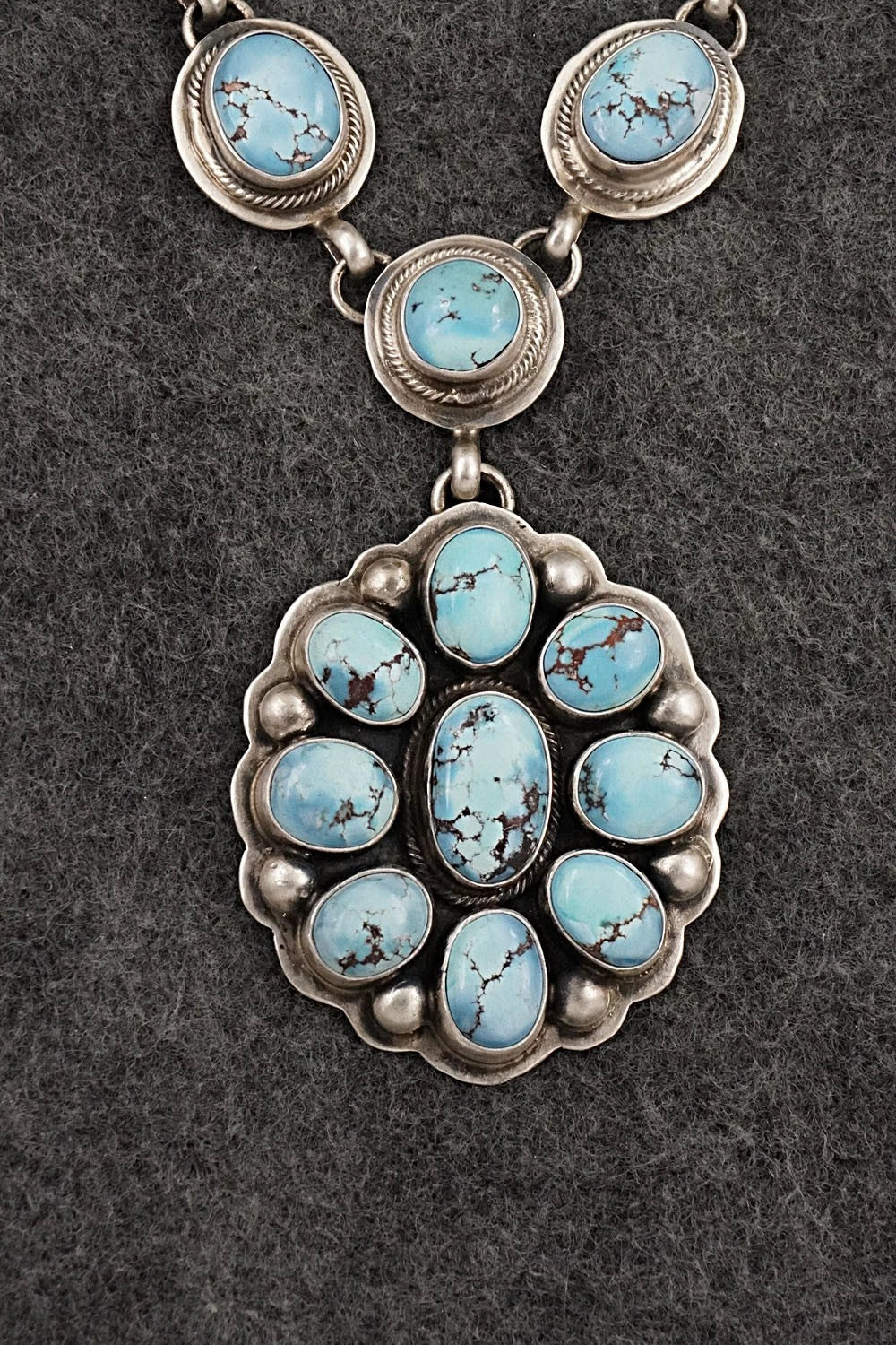 Turquoise & Sterling Silver Necklace and Earrings Set - Kathleen Livingston
