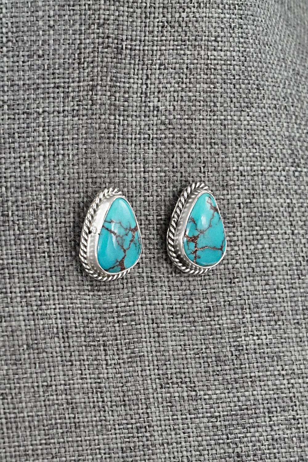 Turquoise & Sterling Silver Earrings - Eugene Gruber