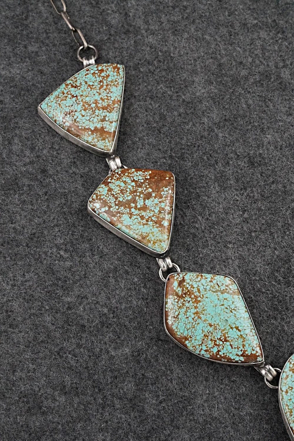 Turquoise & Sterling Silver Necklace and Earrings Set - Darrin Livingston