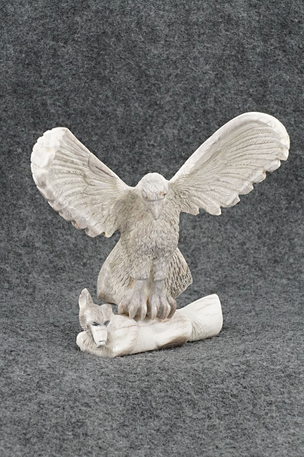 Eagle & Fox Zuni Fetish Carving - Terrance Panteah