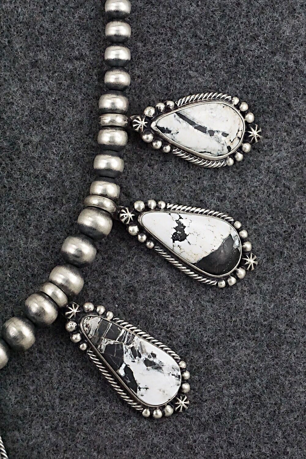 White Buffalo & Sterling Silver Necklace & Earrings Set - Diana Wylie