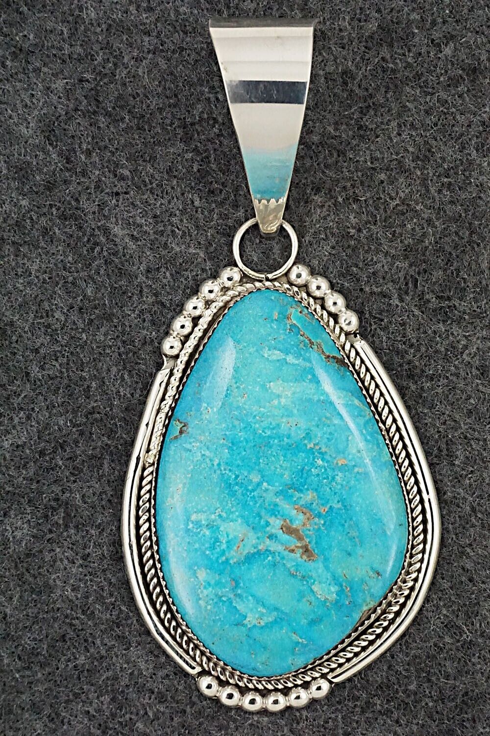 Turquoise & Sterling Silver Pendant - Kenny Calavaza