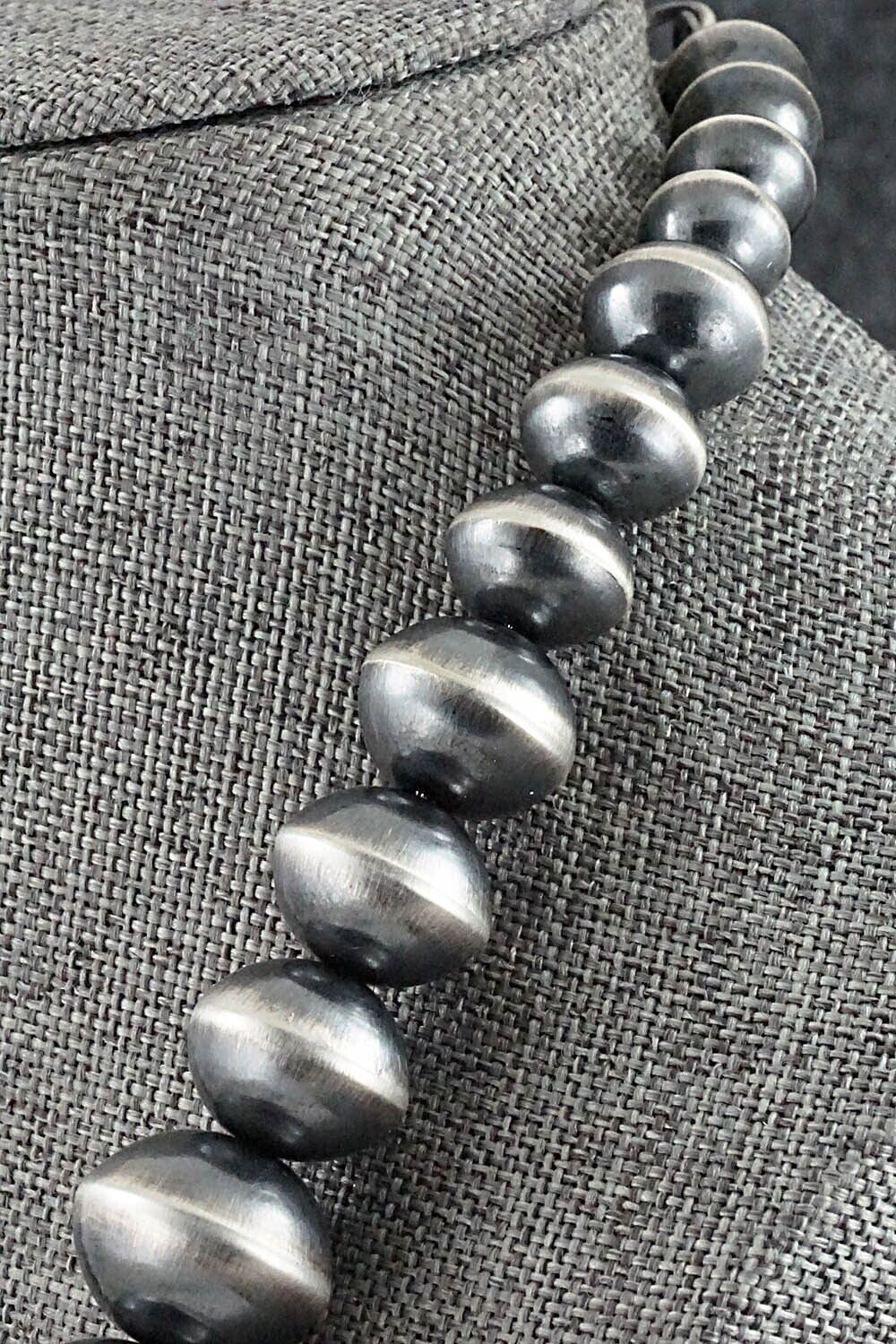 Sterling Silver Navajo Pearl Necklace 22" - Tonisha Haley