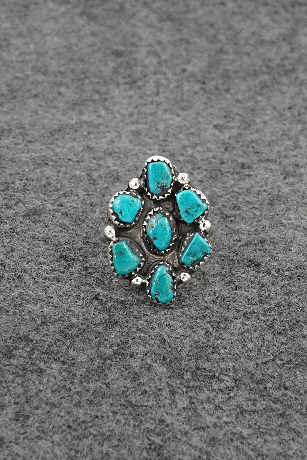 Turquoise & Sterling Silver Ring - Priscilla Reeder - Size 8