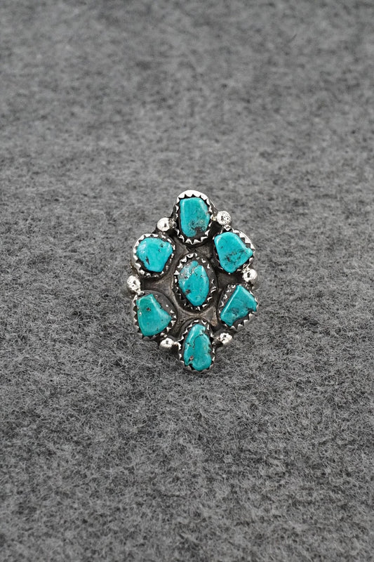 Turquoise & Sterling Silver Ring - Priscilla Reeder - Size 8