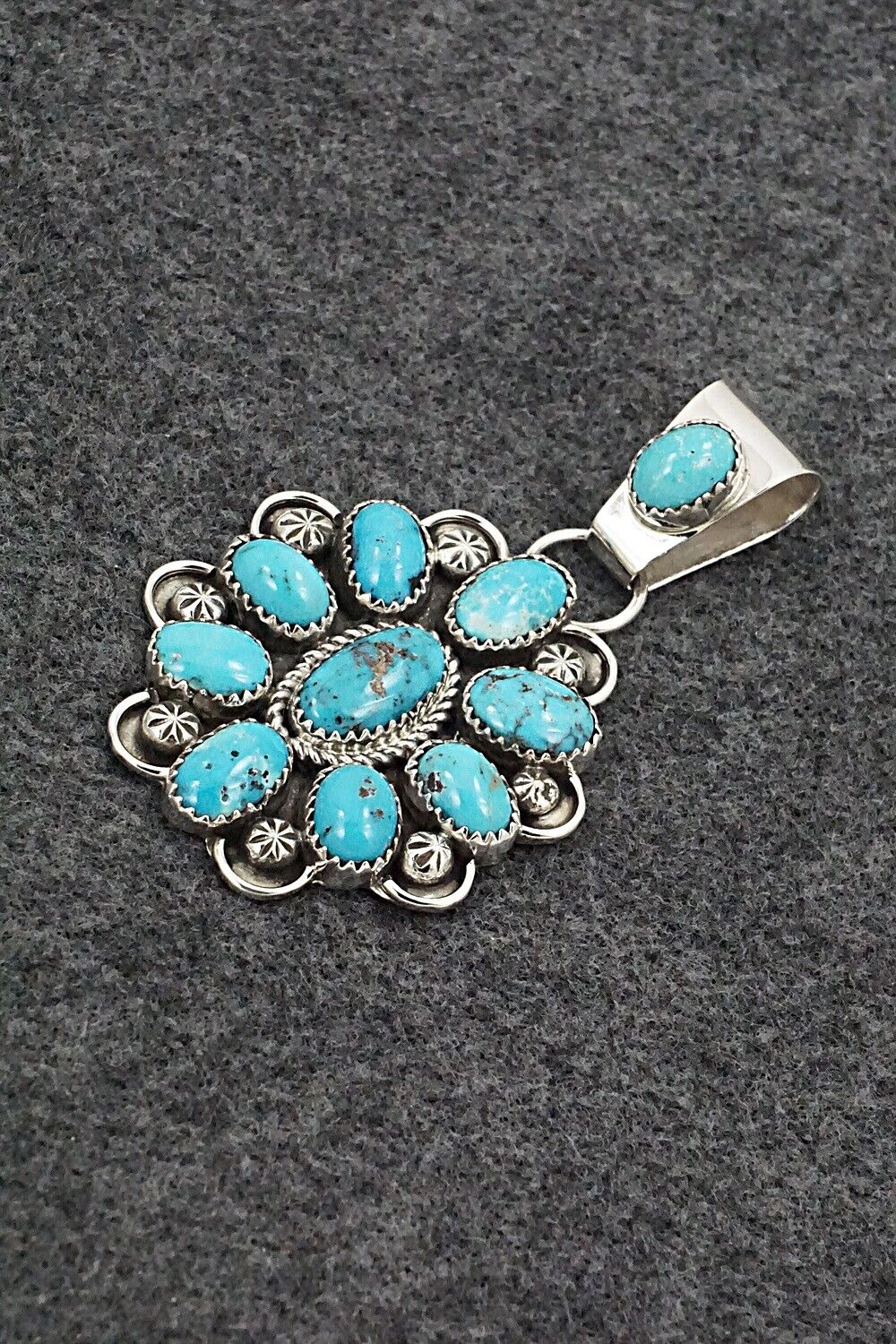 Turquoise & Sterling Silver Pendant - Eunise Wilson