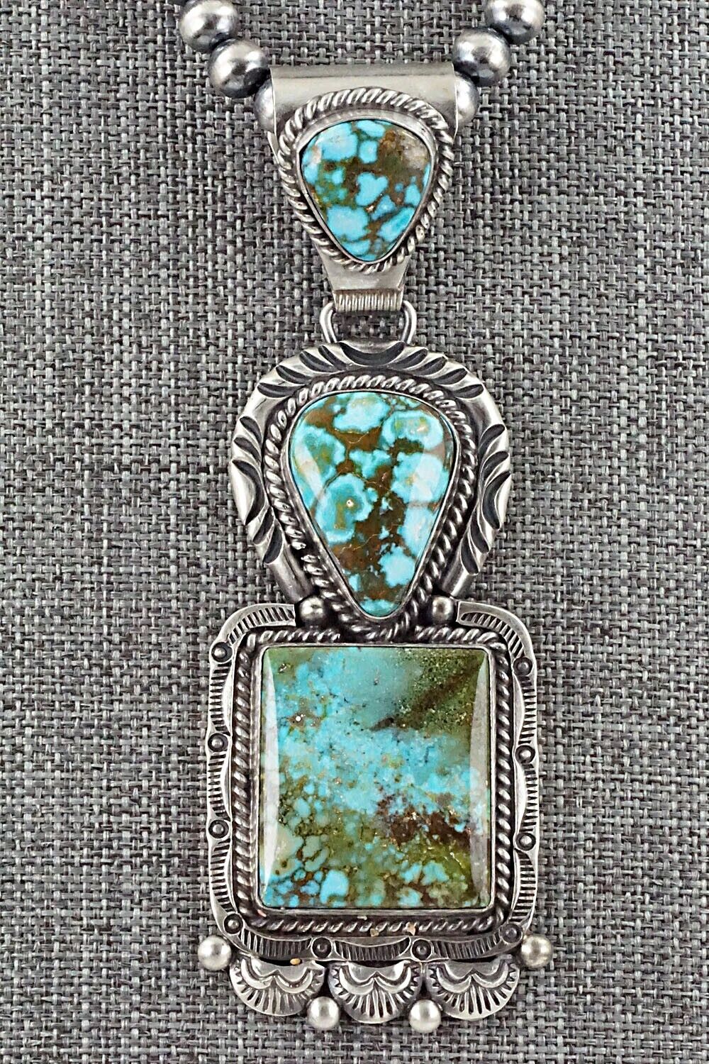 Turquoise & Sterling Silver Necklace - Raymond Delgarito