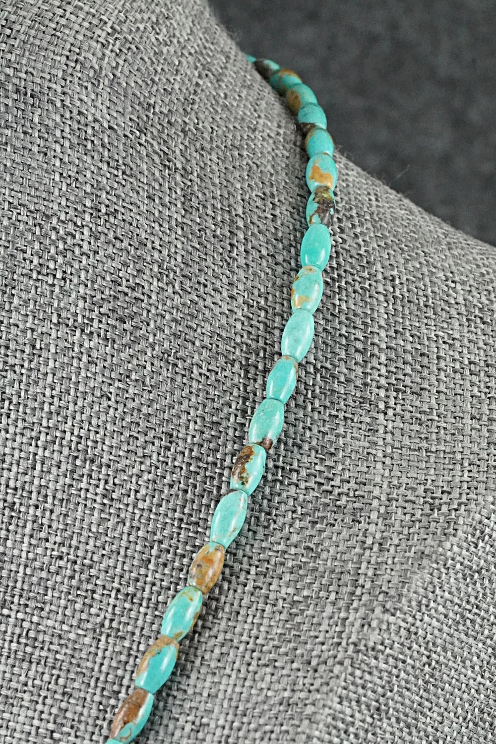 Turquoise & Sterling Silver Necklace 17" - Doreen Jake