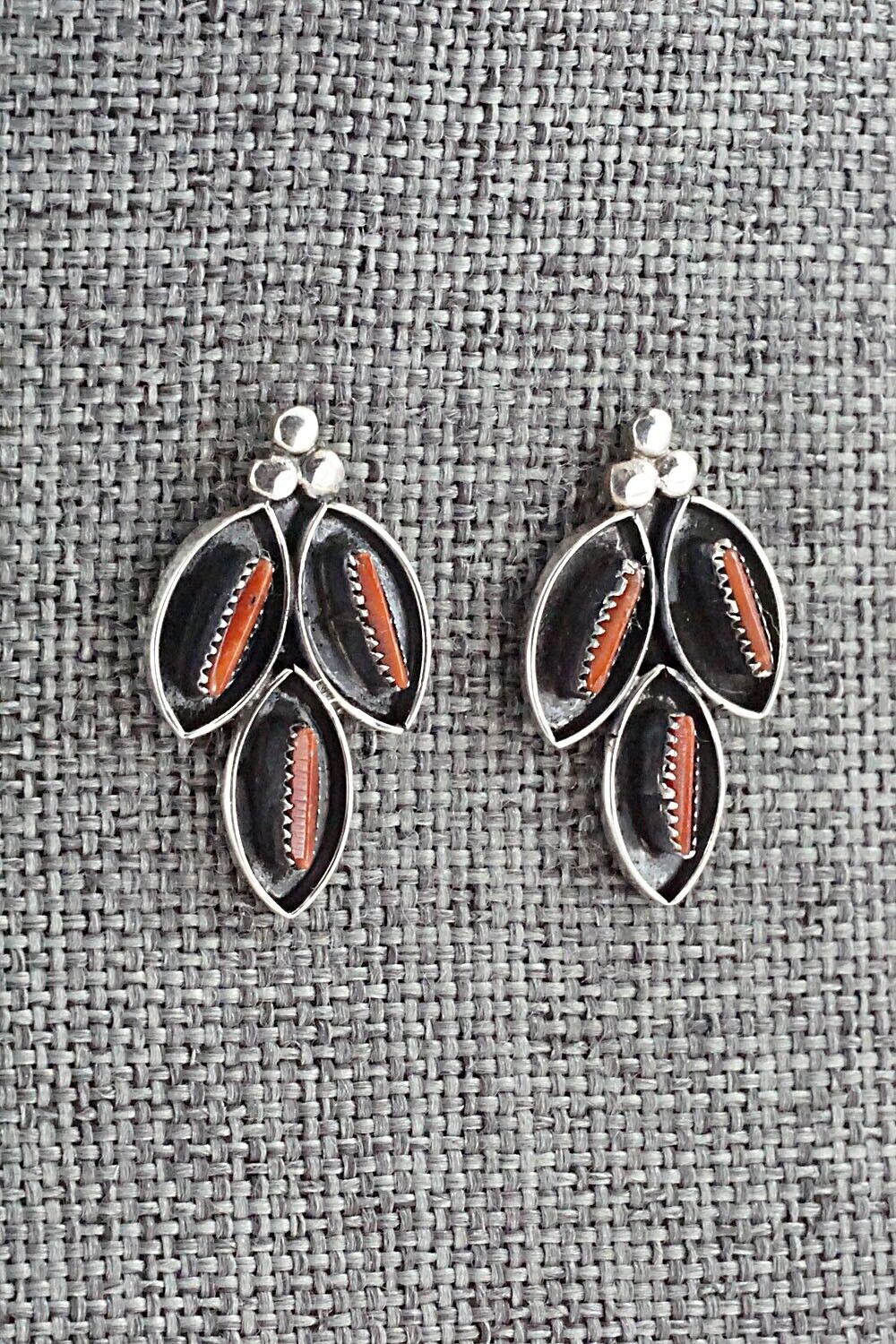 Coral & Sterling Silver Earrings - Fernando Othole