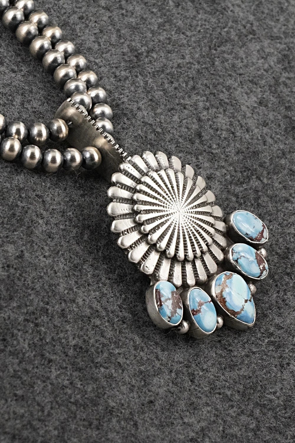 Turquoise & Sterling Silver Necklace - Tom Lewis
