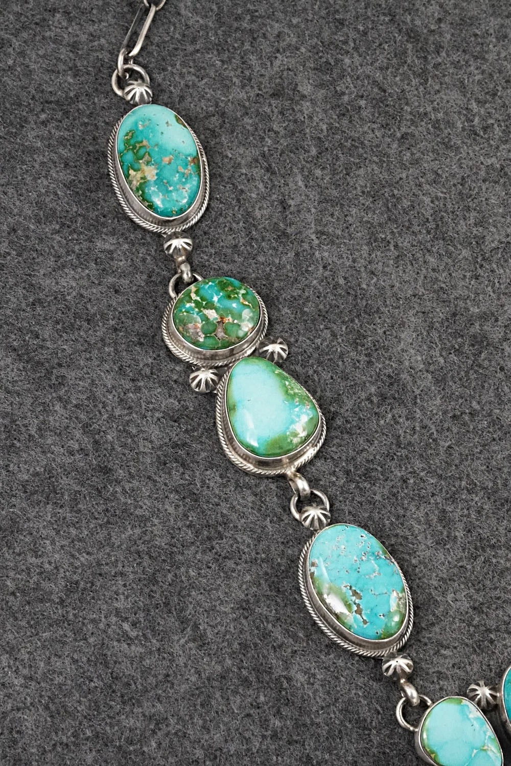 Turquoise & Sterling Silver Necklace and Earrings Set - Kathleen Livingston